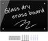 Black Glass Dry Erase Whiteboard, 8" x 12" Frameless Board for Home, School, Office - Black Surface (Glass BB-BK-2030)