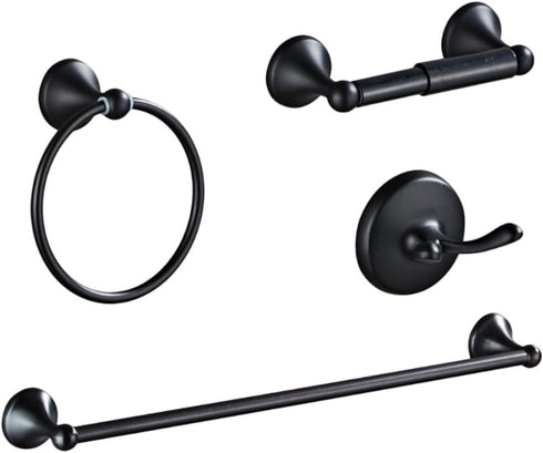 1set Retro Bathroom Towel Mounted Towel Holder Black Stainless Steel for Clothes