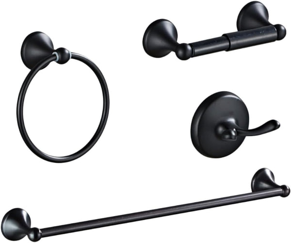 1set Retro Bathroom Towel Mounted Towel Holder Black Stainless Steel for Clothes