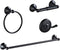 1set Retro Bathroom Towel Mounted Towel Holder Black Stainless Steel for Clothes