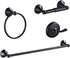 1set Retro Bathroom Towel Mounted Towel Holder Black Stainless Steel for Clothes
