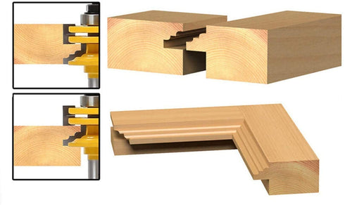 APlus 1/2'' Shank Lock Miter Router Bit for Door & Window Woodworking Cutter Tool