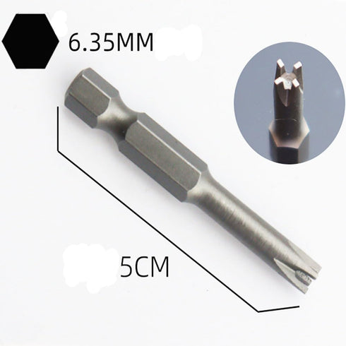 Zohino 7 1/4" Set 3-Points Pcs Hex Shank Magnetic Special Shaped Screwdriver Insert Bits U-Shape Y-Type Triangle Inner