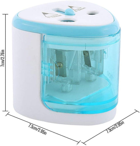 Electric Pencil Sharpener BE-TOOL, 2 Holes Automatic Desk Cutter, Battery Operated, Pink for Kids School