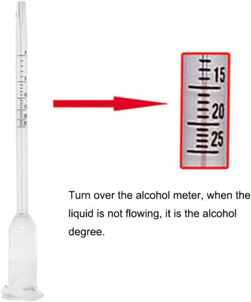 caralin 13cm Wine Making Alcohol Meter Tester for Wine Alcohol Alcohol Meter Tester Transparent