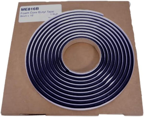 Butyl Tape Foam Core Roll, 8mm x 16' for Auto Glass