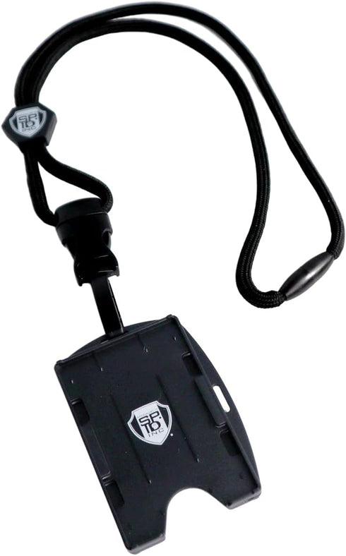 Metal Detector Friendly Lanyard with Badge Holder - 2 Card Display - Double Sided Open Face