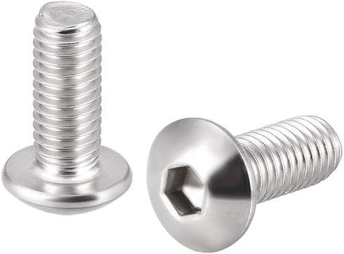 uxcell M5x12mm Machine Screws - Hex Socket Round Head Screw, 304 Stainless Steel Fasteners, 20pcs
