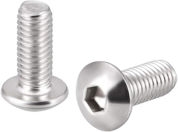 uxcell M5x12mm Machine Screws - Hex Socket Round Head Screw, 304 Stainless Steel Fasteners, 20pcs