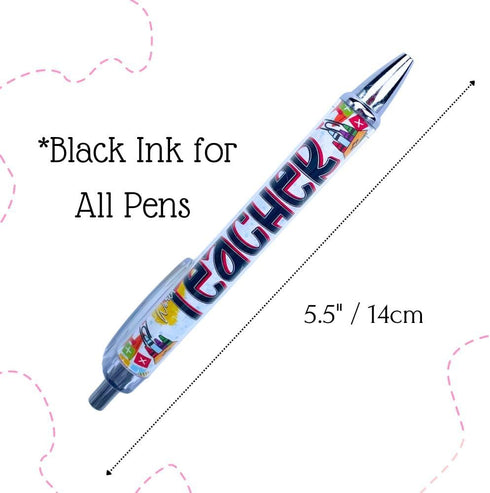 YJ PREMIUMS 8PC Teacher Pen | Fun Cute Funny Cool Best Pens for Teacher Set Pack Teach Love Inspire Writing School Sayings Preschool Appreciation Gifts Supplies Gift Supply in Bulk by YJ PREMIUMS