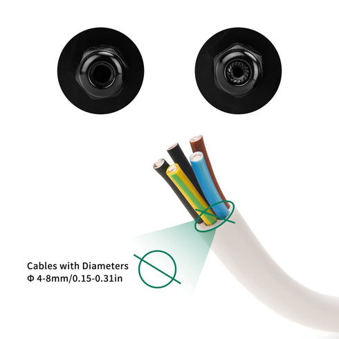 ABS IP67 Waterproof Dustproof Electrical Junction Box, with 15A 600V Barrier Terminal Cable Connector