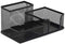 Metal Mesh Black Office Accessory Desk Organizer Tray Holder with 3 Compartments for Pens and Pencils
