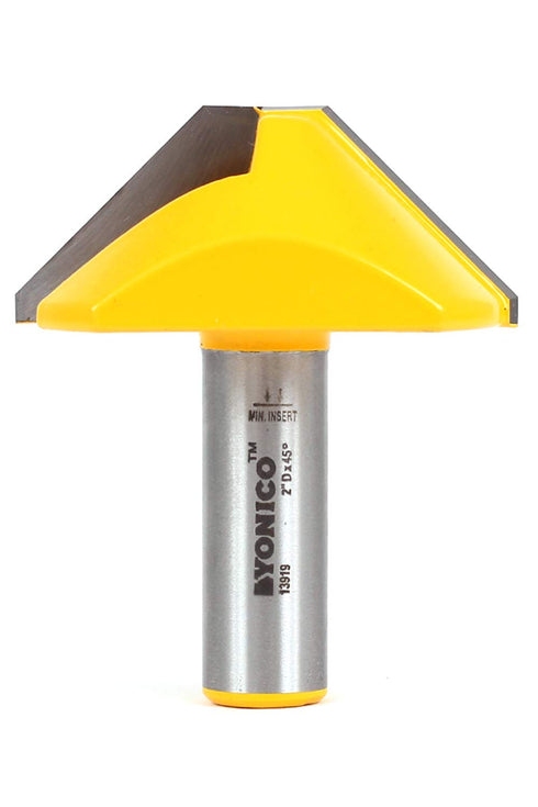 YONICO V Groove Flat Bottom Router Bit 2-Inch Diameter 45 Degree 1/2-Inch