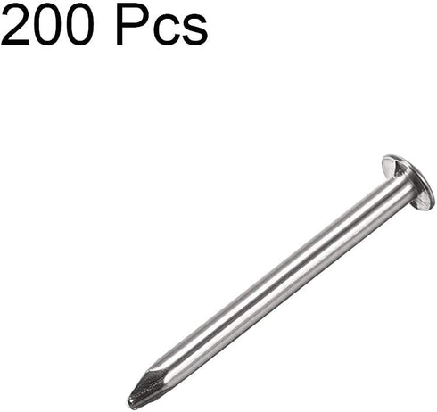 uxcell Small Tiny Hardware Nails Carbon Steel 1.4X16mm(DxL) for DIY Decorative Wooden Boxes Accessories Silver Tone 200pcs