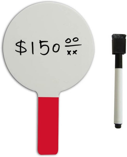 Hand Held Dry Eraser Paddle Board, Two Sided Quick Response White Board
