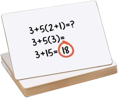 EAI Education Blank Dry-Erase Lapboards, 9"x12", Single-Sided, Set of 10 for Classroom Use