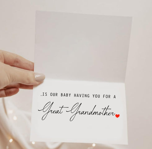 DiandDesignGift 5 7 inches, Pregnancy Announcement Grandma Card, x Blank Inside, Includes Envelope