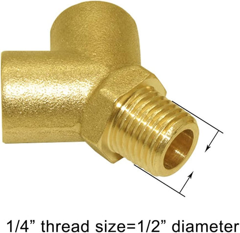 Joywayus Brass Pipe Fitting Y-shaped Connector, 1/4" NPT Female x 1/4" NPT Male, 3-way Fitting Coupler, Pack of 2