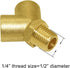Joywayus Brass Pipe Fitting Y-shaped Connector, 1/4" NPT Female x 1/4" NPT Male, 3-way Fitting Coupler, Pack of 2