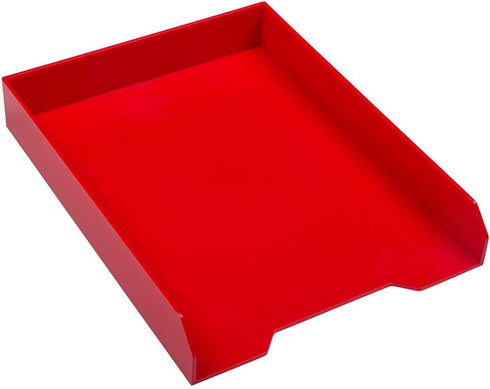 JAM PAPER Stackable Paper Trays - Red, Desktop Document & File Organizer Tray, Sold Individually