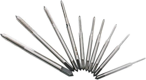 10 Pcs Micro Taps for Clocks and Watches, Metric Straight Flute Coarse Thread Design