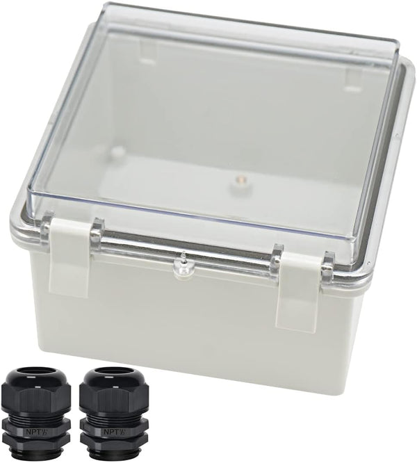 Zulkit Junction Box, ABS Plastic Dustproof Waterproof IP65 Electrical Box, Hinged Shell, Outdoor Universal Project