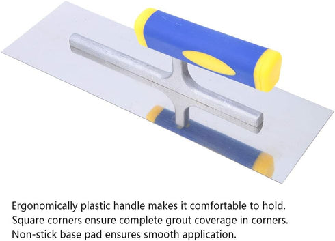 Professional Plastering Trowel Tool for Masonry, Grout, Skimming, Tile Tiling with Long Shank (300mm)