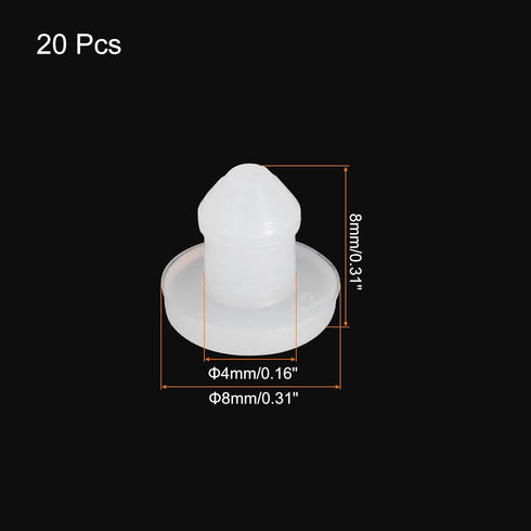 MECCANIXITY Silicone Snap in Locking Hole Plugs Rubber Panel Seal Cover Flush Type Panel Round for Kitchen Rubber Bulkheads Waterproof Sealing Plugs 4mm/0.16 Inch Dia Transparent,Pack of 20