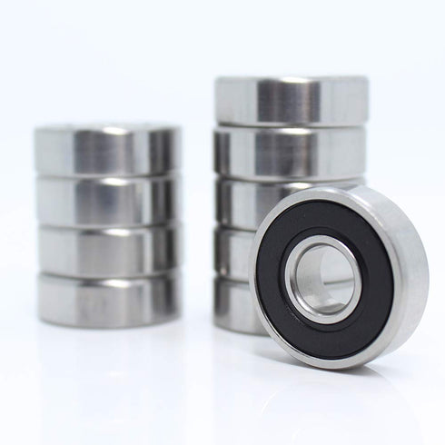 Donepart 1/2 inch Bearings, R8-2RS Double Rubber Sealed Roller Bearings, ABEC3 Precision for Electric Motor, 10 Pack