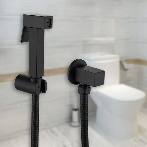 FLYEZA Set Handheld Bidet Sprayer for Toilet Brass Bathroom Cloth Diaper Sprayer with Single Cold Water, Wall Mount
