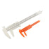 uxcell Vernier Caliper 80mm 150mm Mini Double Scale Plastic Ruler Measuring Tool, White Orange, 1 Set