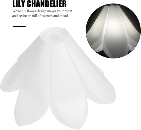 20.47X10.82In UKCOCO Lily Flower Lampshade Modern Woven Light Shade Decorative Cover for Home Floor and Table Lamps