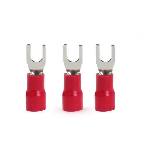 V TELESKY 300Pcs Insulated U-Type Terminal Wire Connector, Red Fork 22-16 Gauge Quick Disconnect Electrical Crimp