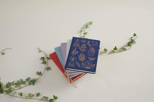 DesignWorks Ink Good Things Are Coming Orange, 7.5" x 10.25" Jumbo Journal Notebook, Vegan Suede, Gold Arches Accents,