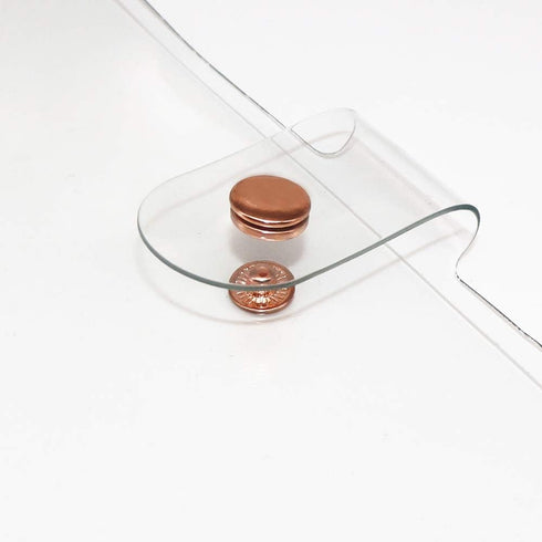 Personal A6 Transparent PVC Binder Cover, Clear Soft PVC Notebook Shell, 6 Rose Gold Ring Protector with Snap Button