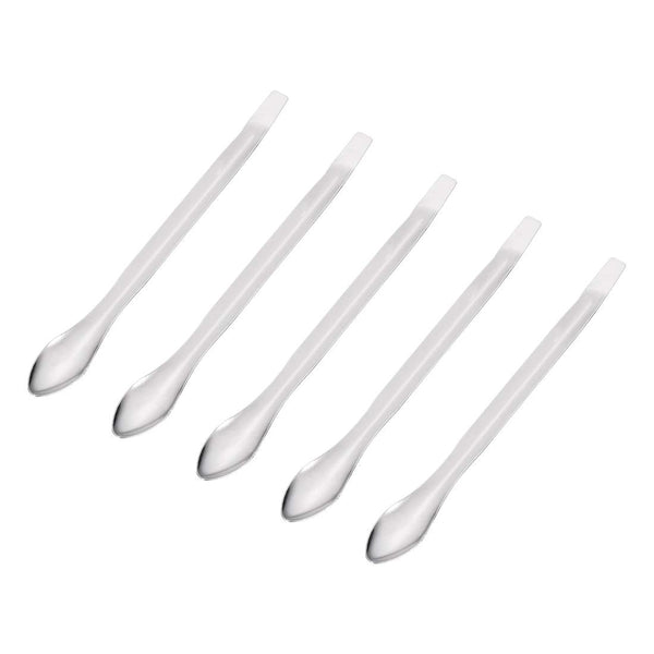 uxcell Micro Scoop 105mm Stainless Steel Reagent Sampling Lab Spoon, 5Pcs