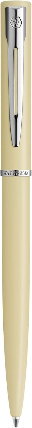 Waterman Allure Ballpoint Pen - Citron Yellow Matte Lacquer with Chrome Trim - Medium Point Blue Ink with Gift Box