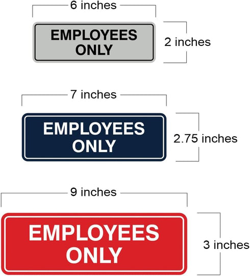 Standard EMPLOYEES ONLY Sign, Blue, Large (1 Pack)