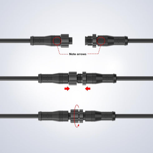 3 3 IP68 1 Male-Divided-2 18AWG 15mm 3 IP68 BTF-LIGHTING Core pin Small Size Y Shape Female Splitter Connctor Black