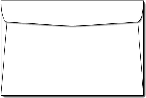Thick 28lb White 6" x 9" Envelopes - 100 Envelopes Pack - Gummed Booklet Flap for Professional, Business