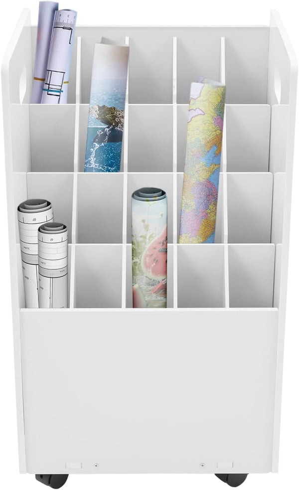lxrnqcey 20-Slot Blueprint Organizer, Roll File Storage Holder, Construction Plan Holders, Blueprint Storage