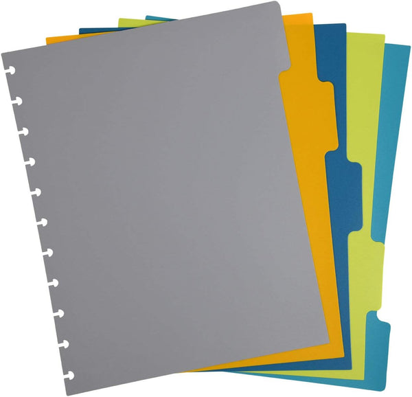 Talia Discbound Notebook - Dividers, 5tab Classic, Letter Size