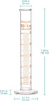 StonyLab 4-Pack Borosilicate Glass 50ml Graduated Measuring Cylinder, Heavy Wall