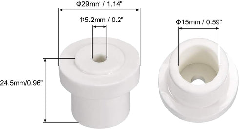 uxcell 5pcs 5.2mm Hole Dia Ceramic Insulator Bead Round Shaped Insulation Bead 15mm Inner Dia for Heat Shrink Tubing Heating Wire
