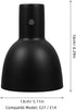 E14 E27 10mm Kisangel Small Indoor Lamp Shade for Table Lamps, Rustic Black Lampshade with Aperture, Replacement Light