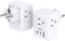 2 Pack Germany France Travel Plug Adapter, 3 Outlets with USB Ports, Type E/F
