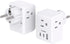 2 Pack Germany France Travel Plug Adapter, 3 Outlets with USB Ports, Type E/F