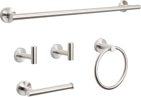 NearMoon 5 Pieces Bathroom Hardware Set SUS304 Thicken Stainless Steel-Towel Rack Kit