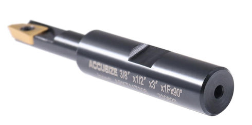 Accusize Industrial Tools 3/8'' 90 Deg Square Shoulder End Mill, 3'' Overall Length, Apkt11t3 Inserts, 1 Flute