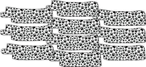 Nasogastric or Oxygen Tube Precut Adhesive Tape, Paws Theme x 10 Pack (Left Side)